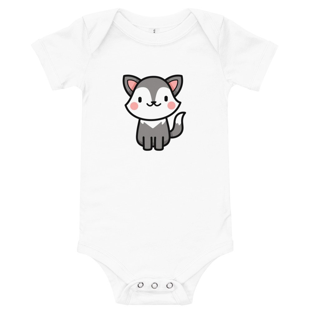Baby short sleeve one piece - Wolf — The Little Cariboo