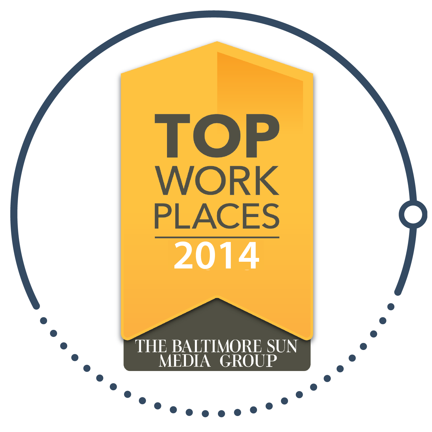 2014年最佳工作场所，巴尔的摩太阳媒体集团，小型企业第4名