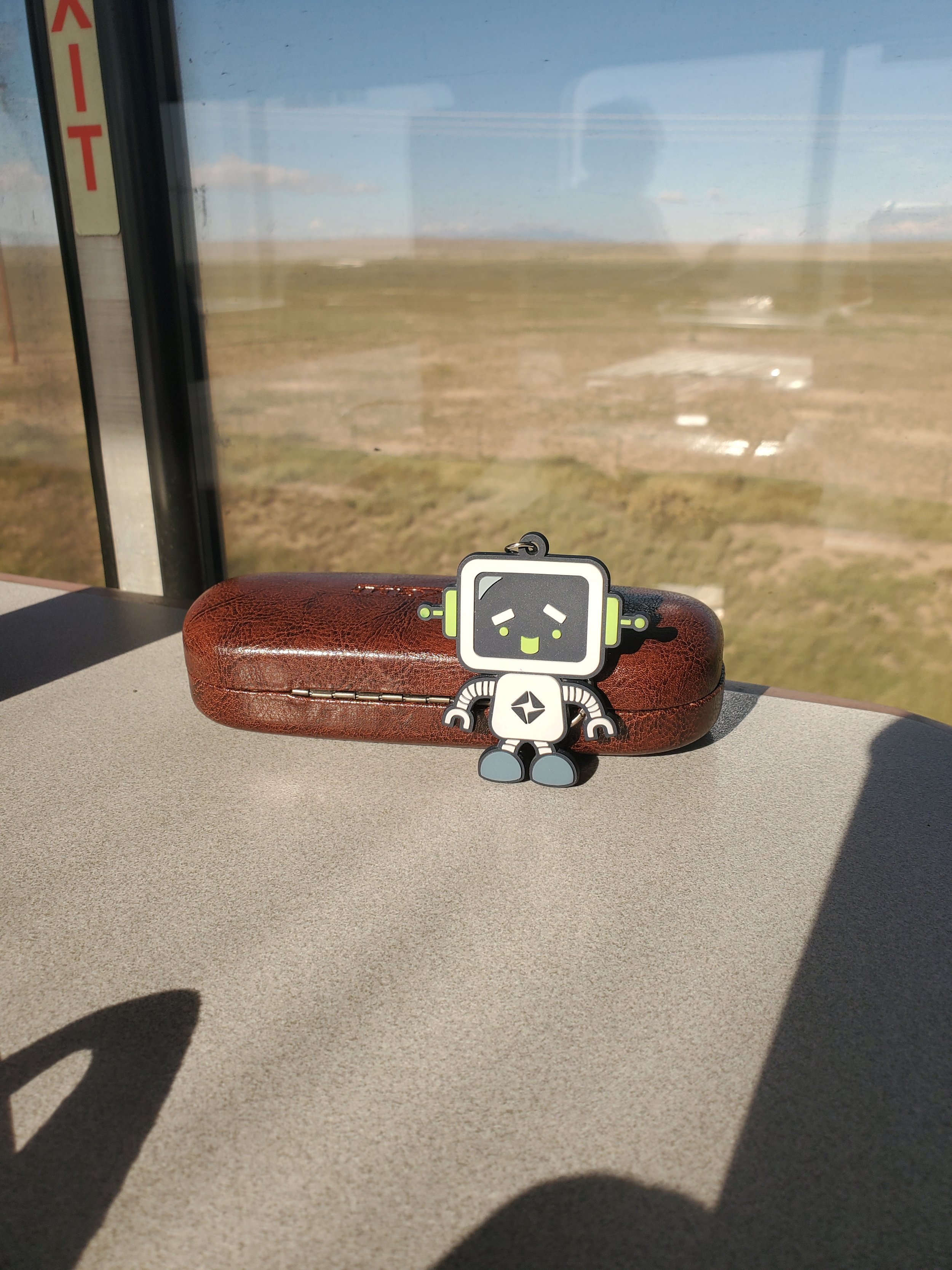 RoBert riding a train through New Mexico