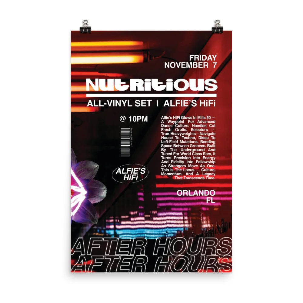 Nutritious x Alfie's HiFi: Sound Sanctuary Poster — Liquid Culture
