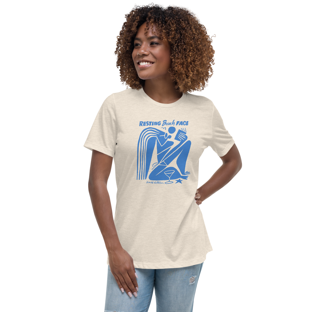 Womens Resting Beach Face T-Shirt For Women Womens Resting Beach Face T-Shirt For Women