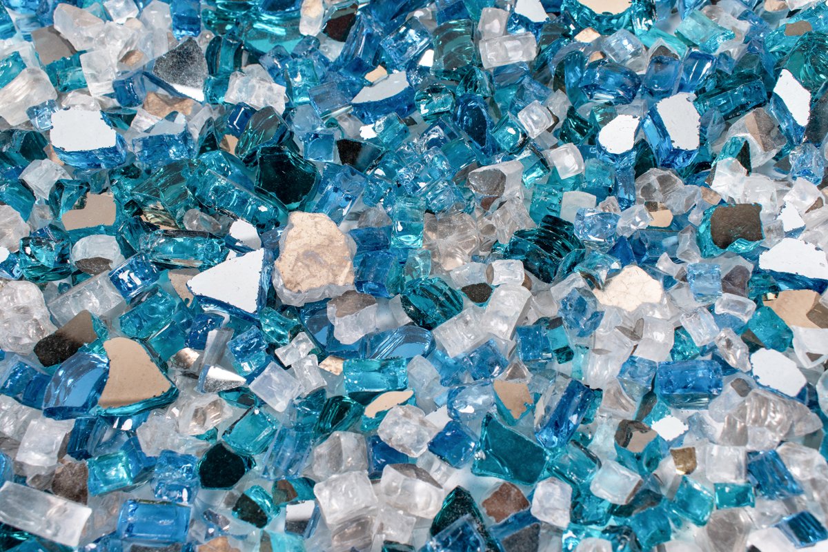 10 LBS 1/2 '' Fire Beads Glass Aqua Blue Reflective Tempered Fire