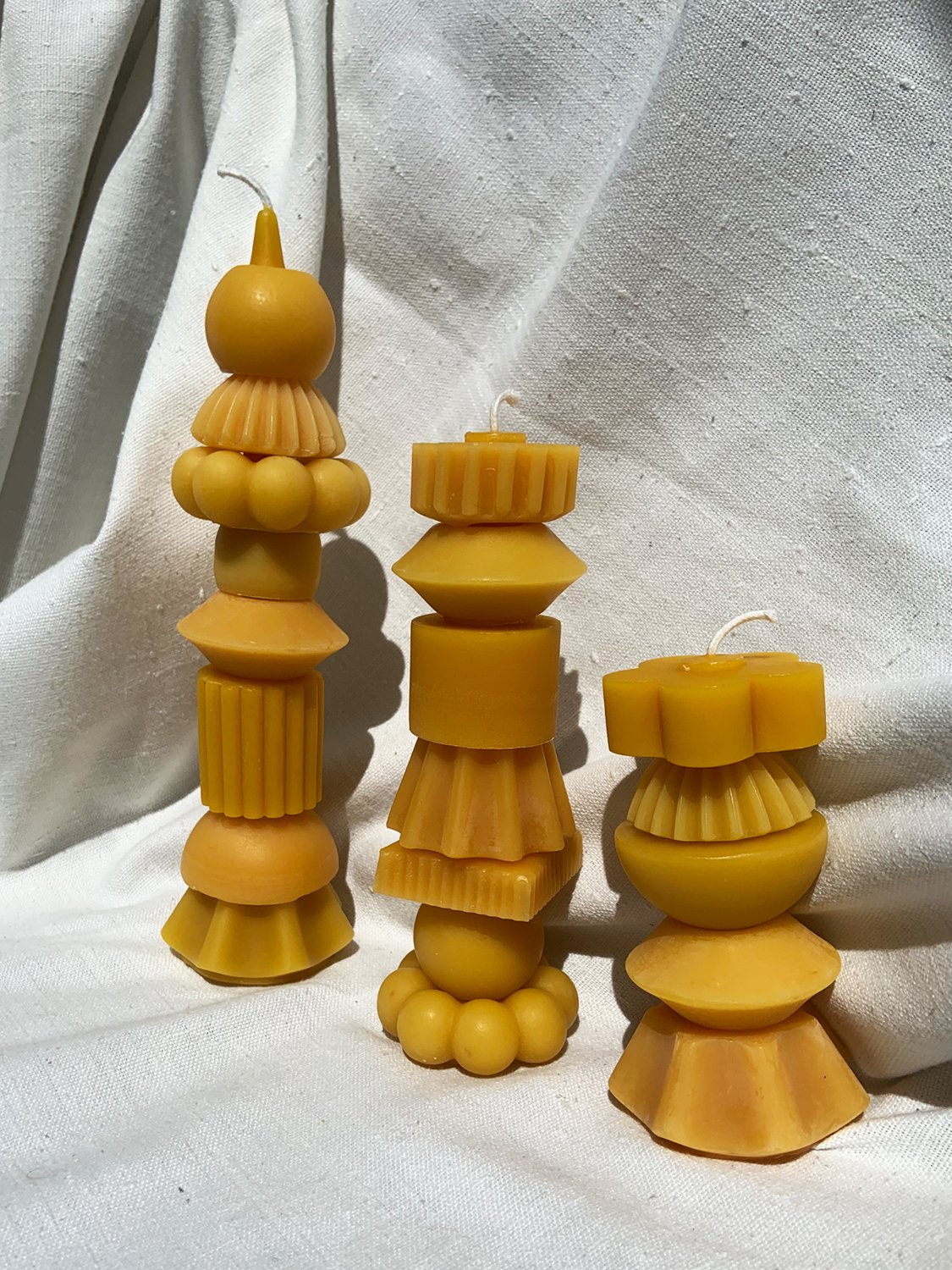 Yellow Large Mixed Set of Beeswax Candles by Bzzwax