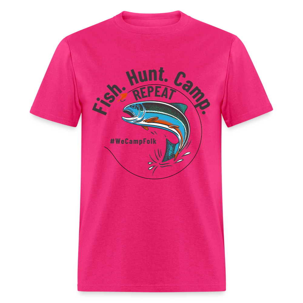 Fish. Hunt. Camp. Repeat #WeCampFolk Unisex Classic Rainbow Trout
