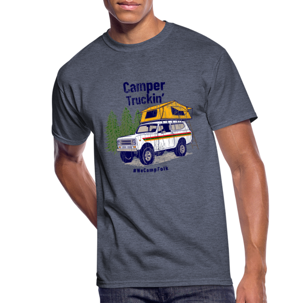 Camper Truckin' Men’s 50/50 Vintage Rooftop Tent T-Shirt s - 2xl — Big Rig Family Truckster #WeCampFolk RV Motorhome Nature Camp Apparel & Kid's Book