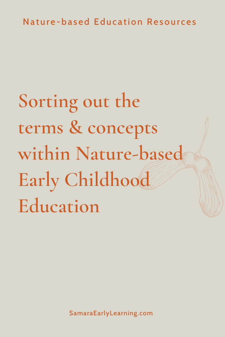 Sorting out the terms and concepts 与in 自然-based Early Childhood Education