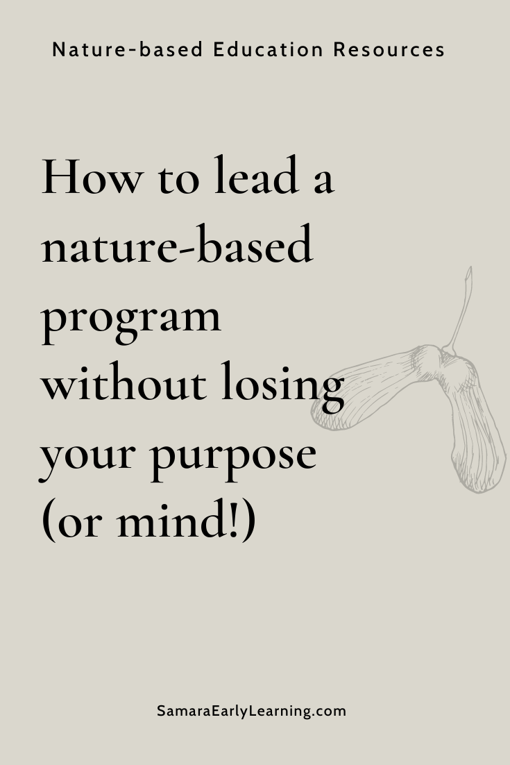如何领导一个基于自然的项目而不失去你的目的(或思想)!)