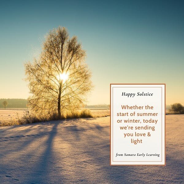 Happy solstice! 把爱和光明送给所有从事自然教育的了不起的人，他们每天都在努力让孩子们与自然联系起来. Keep changing lives! ❄️☀️

提醒一下，我们的办公室放假到1月3日.)