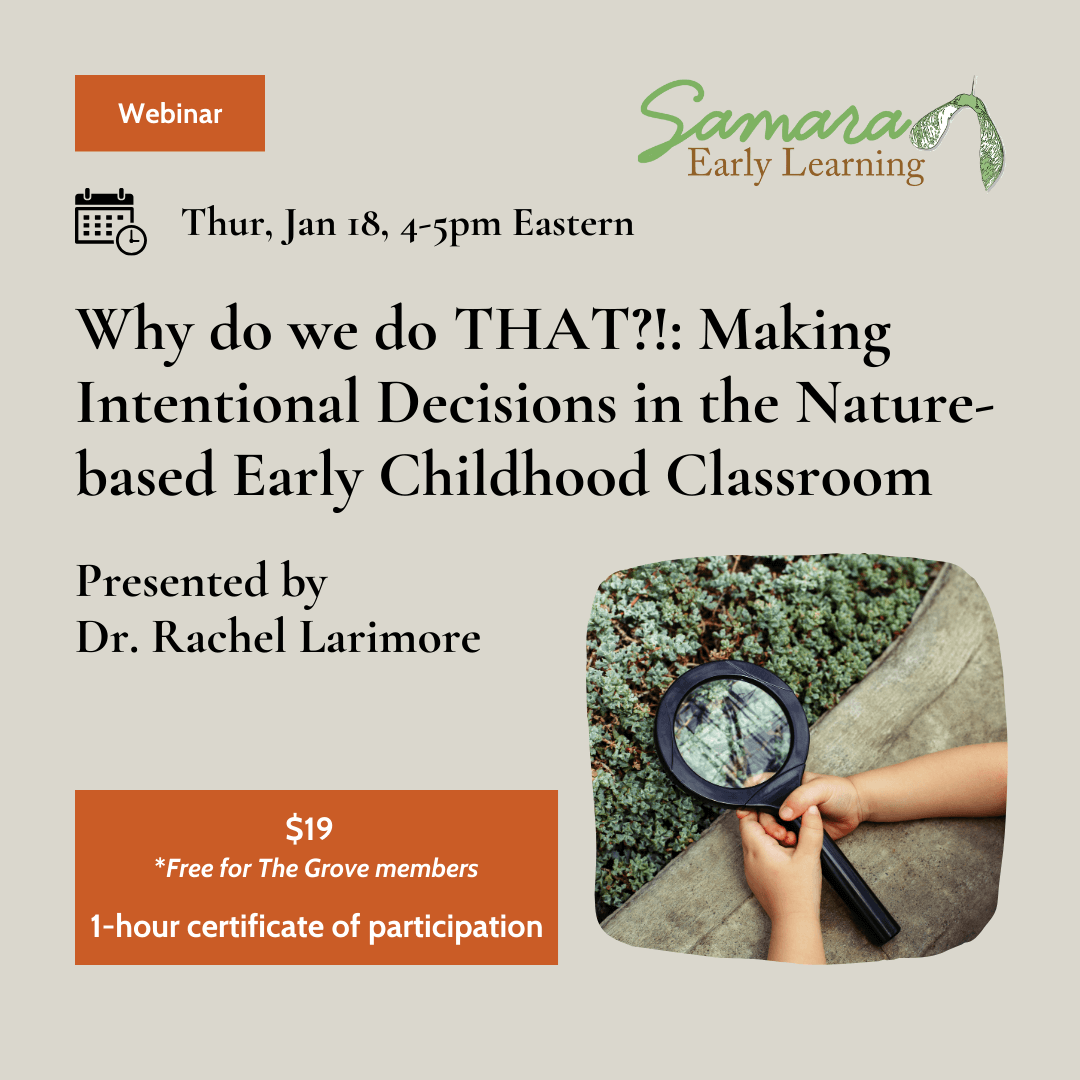 Why do we do THAT?!: Making Intentional Decisions in the Nature-based Early Childhood Classroom