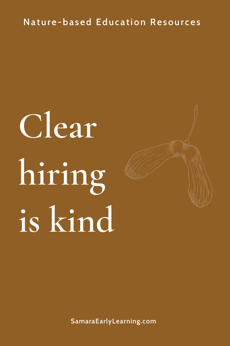 Clear hiring is kind