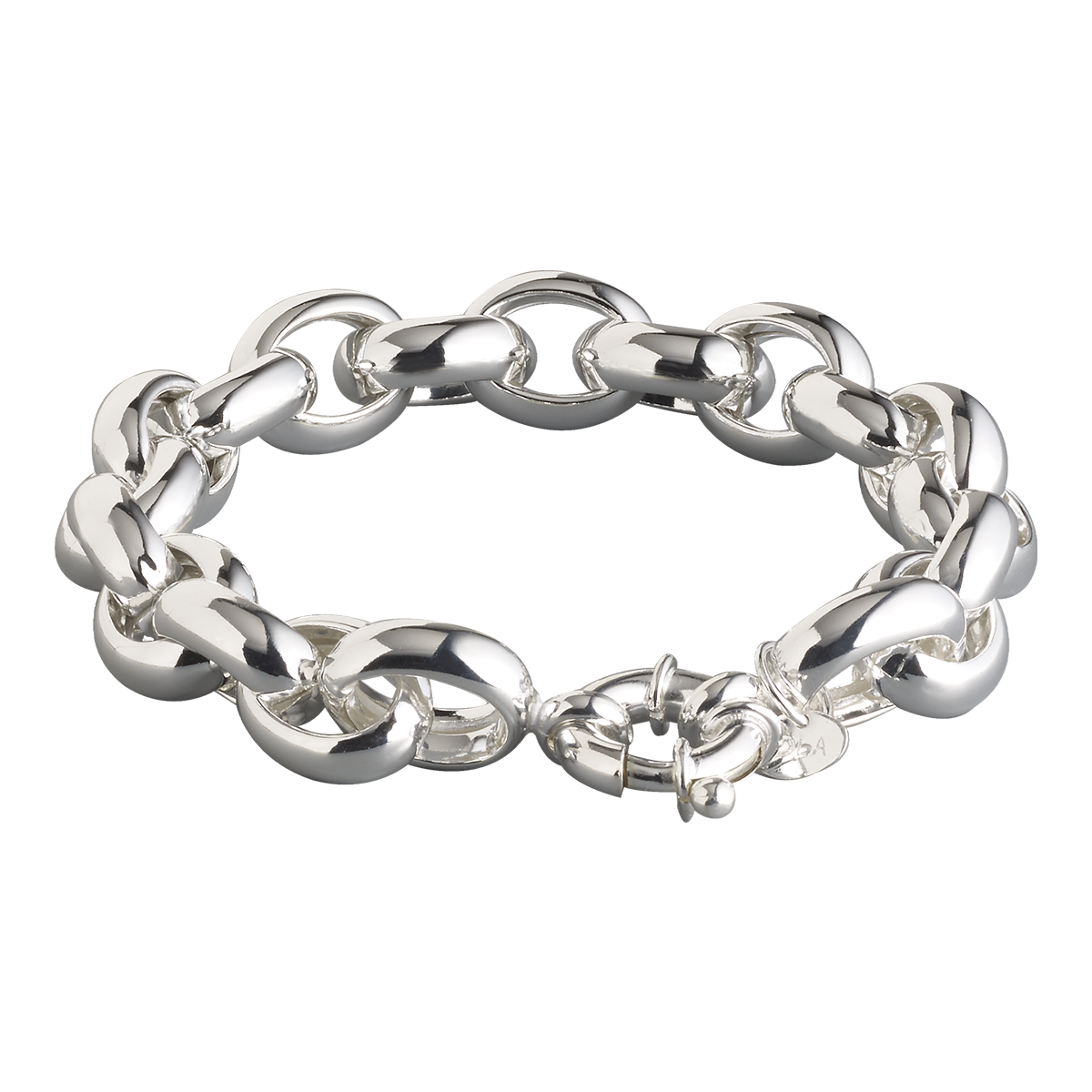 Sterling Silver Rolo Chain Adjustable Bracelet With Large Infinity Charm