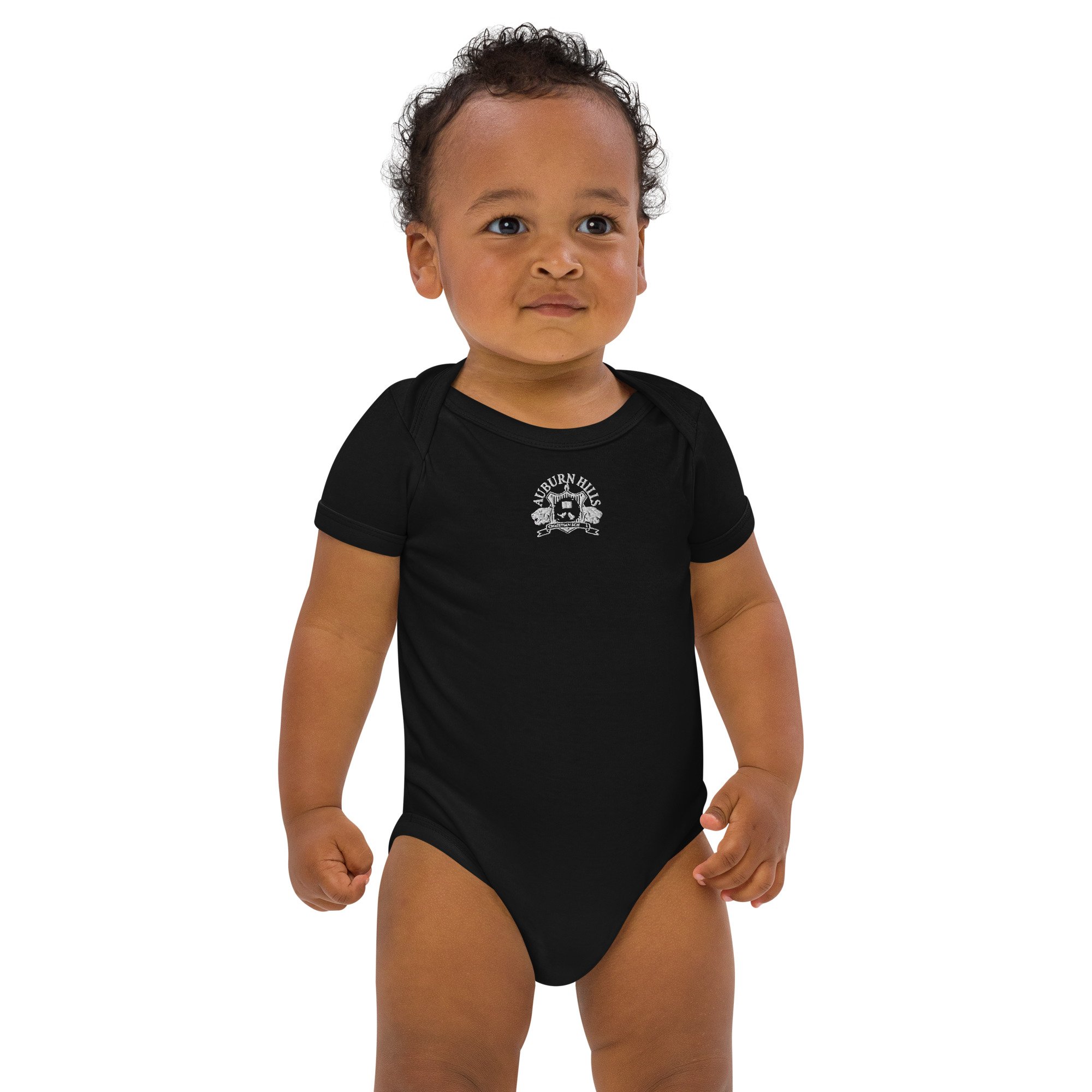 Organic cotton Embroidered Logo baby bodysuit — Auburn Hills Christian  School