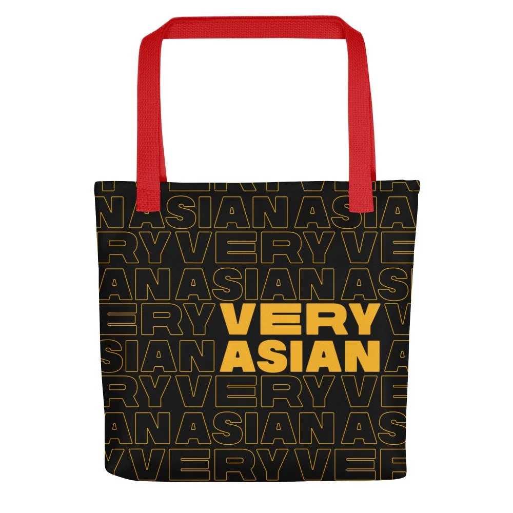 Very Asian All-Over Print Black Tote bag — Very Asian Foundation