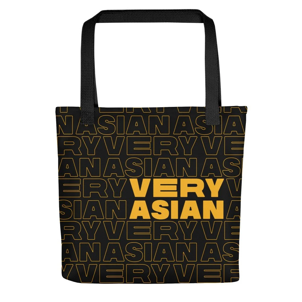Very Asian All-Over Print Black Tote bag — Very Asian Foundation