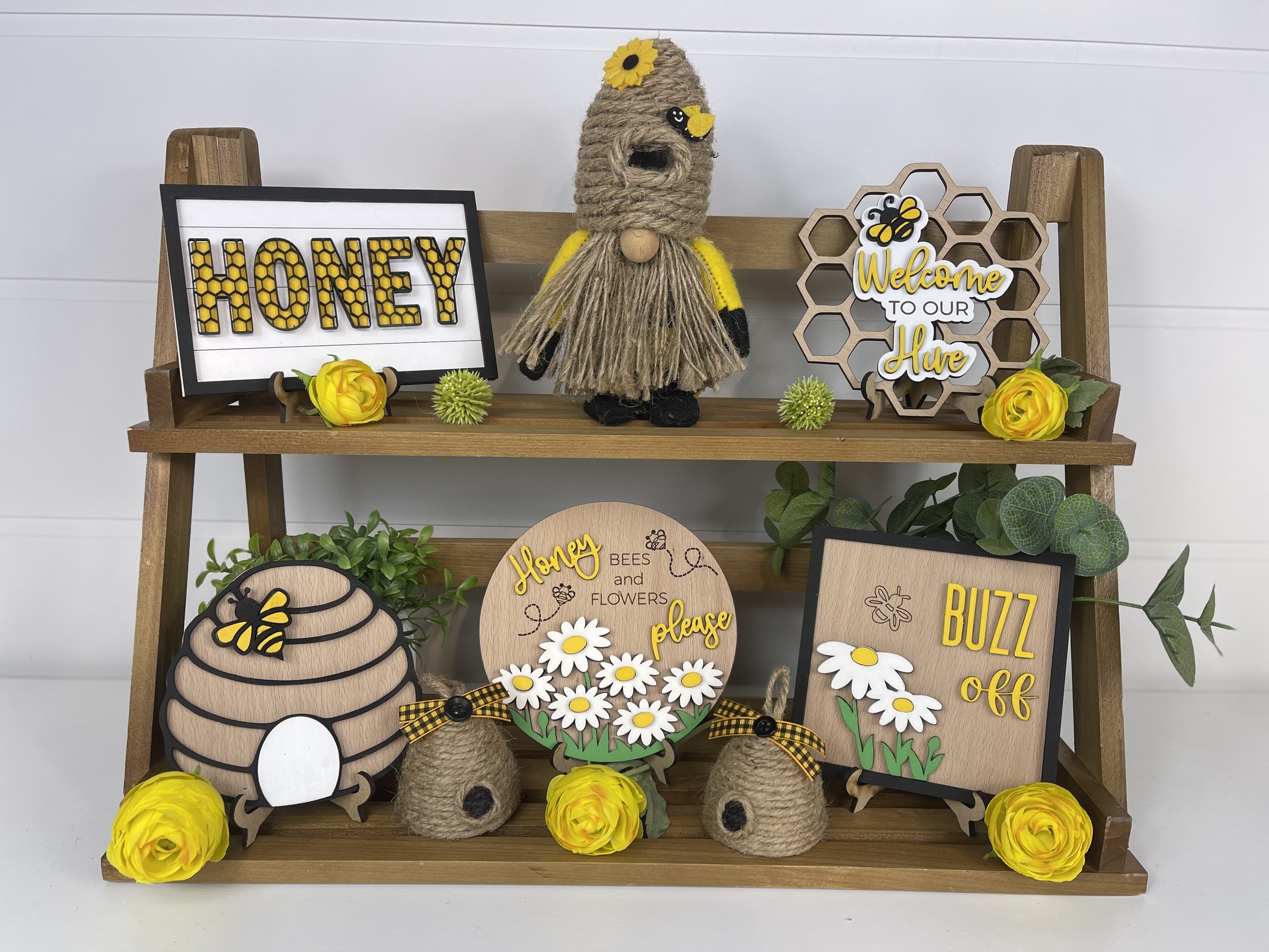 MEANT TO BEE MINI SIGN FARMHOUSE TIERED TRAY SPRING SUMMER BEES