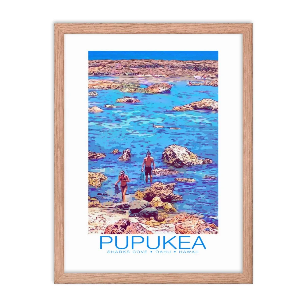 Pupukea Sharks Cove Oahu Hawaii Giclee Print Framed — Pop