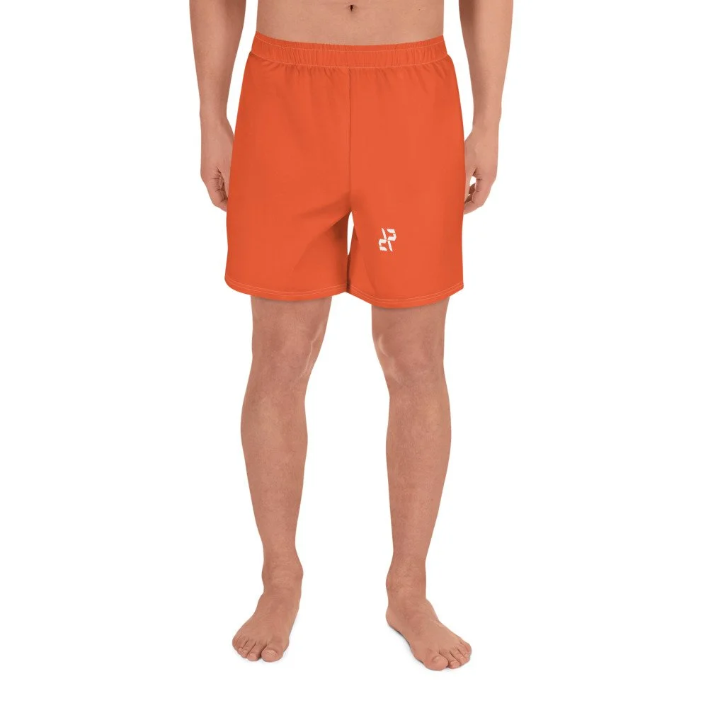 Shop Bold Athletic Long Shorts for Men in Outrageous Orange Rarp