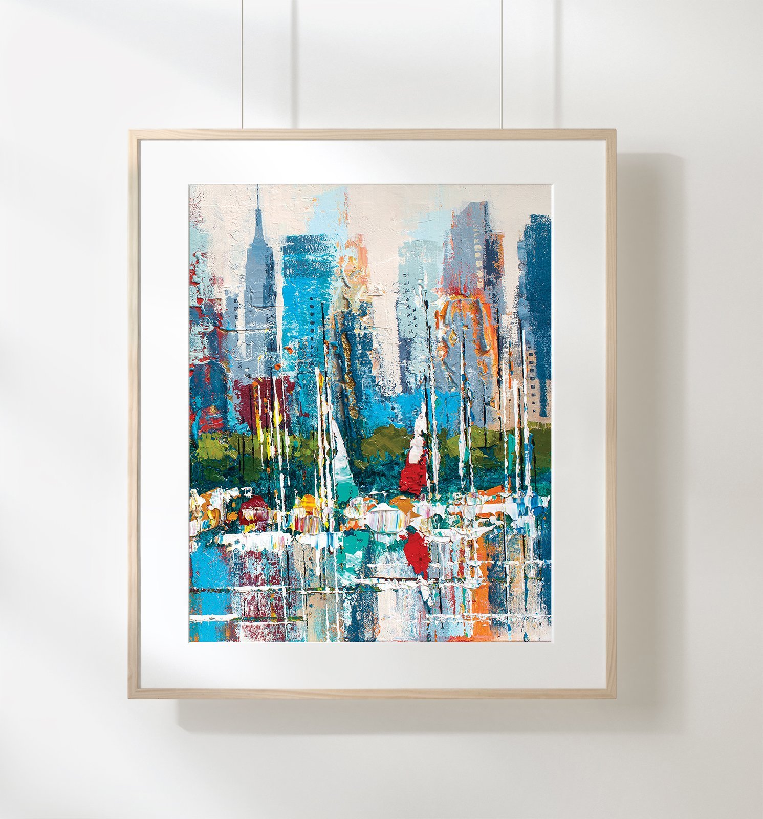 Original Acrylic Painting on canvas 16x20 Title Dreams of the Big City  Framed Print by L Roze - Pixels