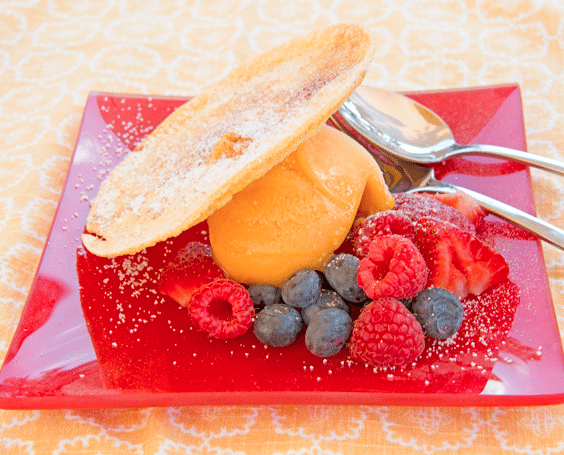 Check out our berry mango tostada!