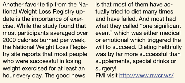 More Tips from the National Weight Control Registry