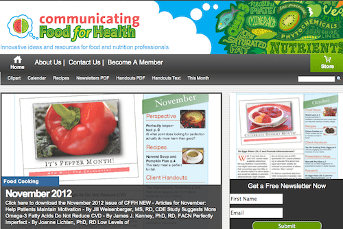 Communicating Food For Health Home Screen
