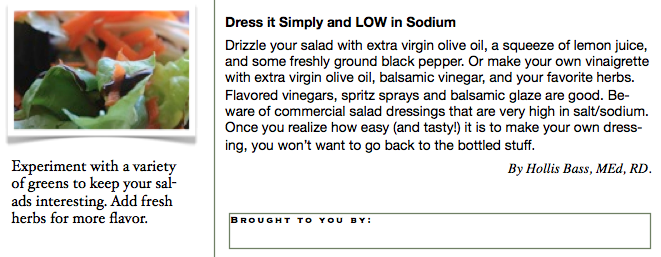 Dress it Simply and LOW in Sodium