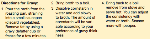 Gravy Directions