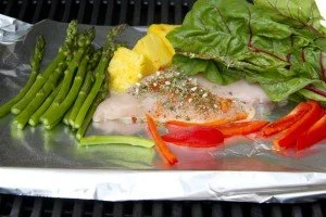Chicken on Grill With Vegetables