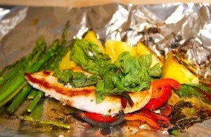 Grilled chicken and chard
