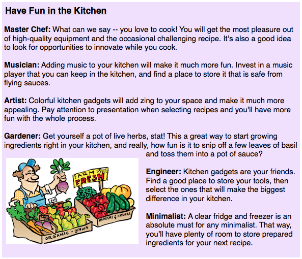 Chef Type Details and Answer Key