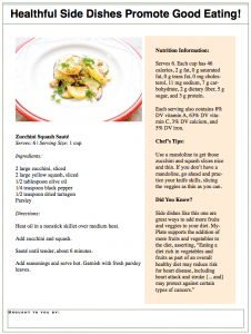 Recipe Handout