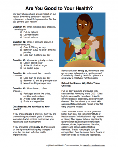 Are You Good to Your Health? Free Handout