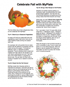Celebrate Fall with MyPlate Handout