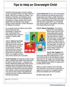 Tips to Help an Overweight Child