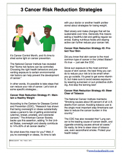 Cancer Risk Reduction Strategies