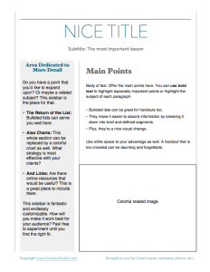 Nutrition Handout Template