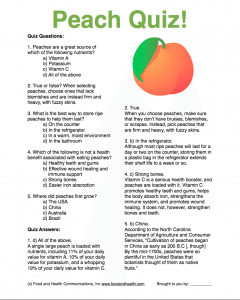 Peach Month Quiz Handout