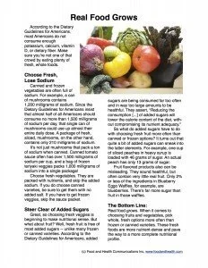 Fruit Veggies More Matters Handout