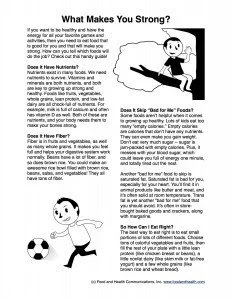 Nutrition for Kids Handout