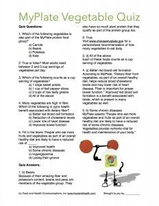 MyPlate Vegetable Quiz