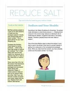 Sodium Reduction Handout