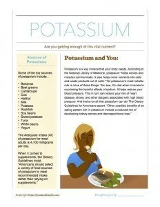 Dietary Guidelines and Potassium