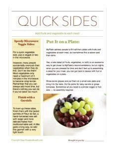 Printable nutrition education materials