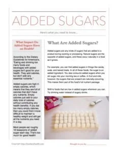 Added Sugars Refresher