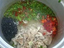 Chicken and rice ready in rice cooker Chicken and rice ready in rice cooker