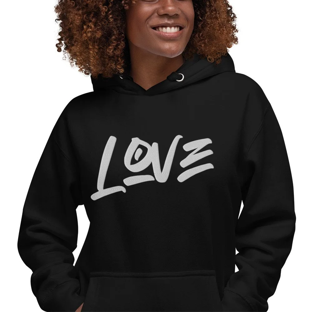 Red love shop hoodie