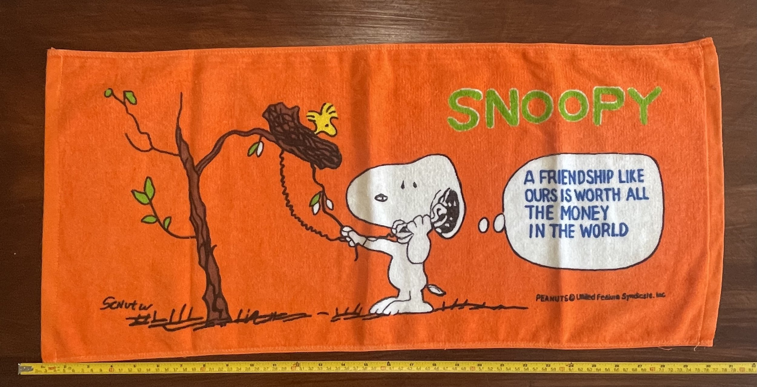 Snoopy and Woodstock Peanuts A Friendship Like Our Is Worth All The Money In The World Towel from Japan Selling Peanuts
