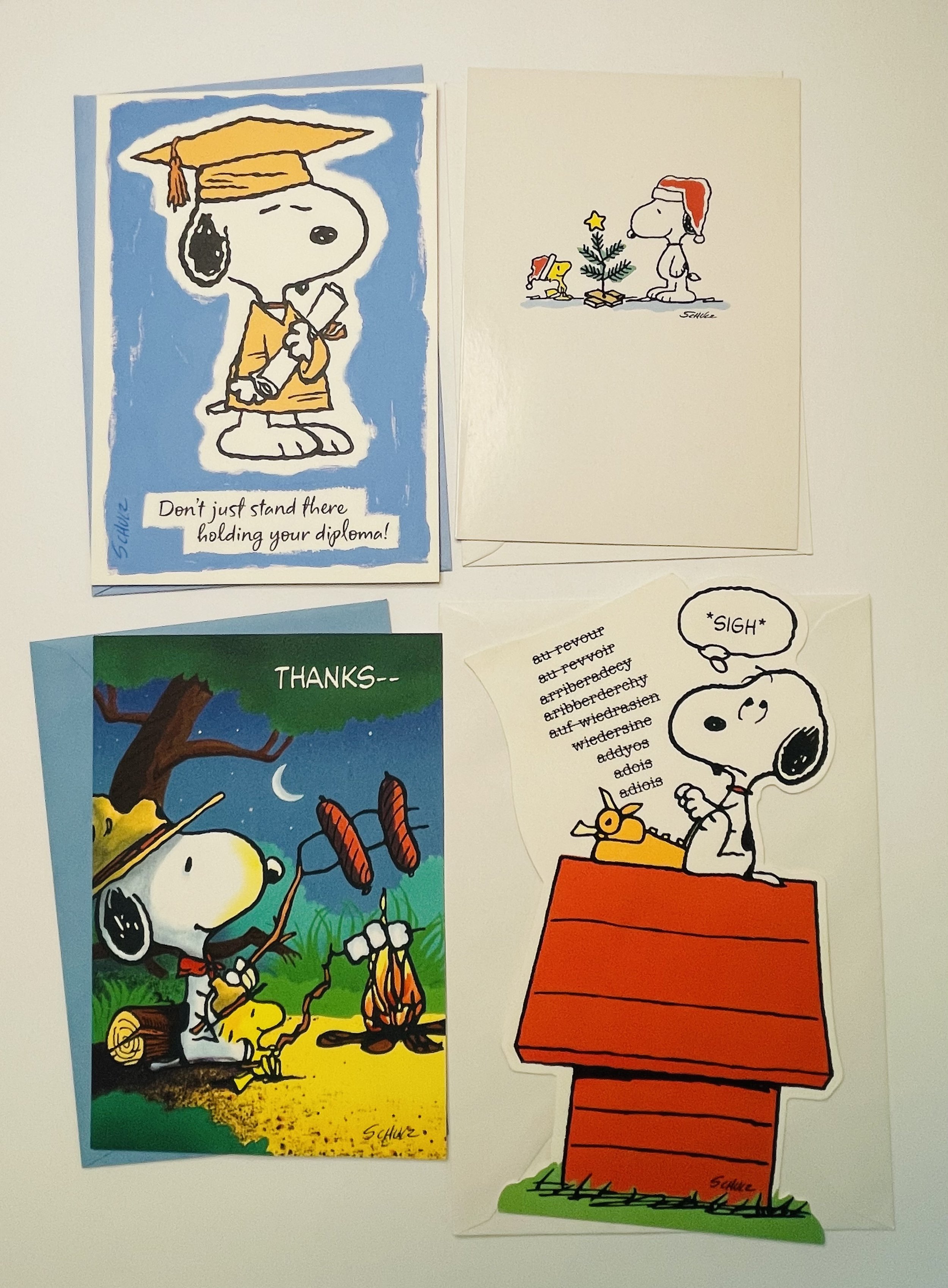 4 Assorted Vintage Hallmark Snoopy Peanuts Greeting Cards 4 Assorted Vintage Hallmark Snoopy Peanuts Greeting Cards
