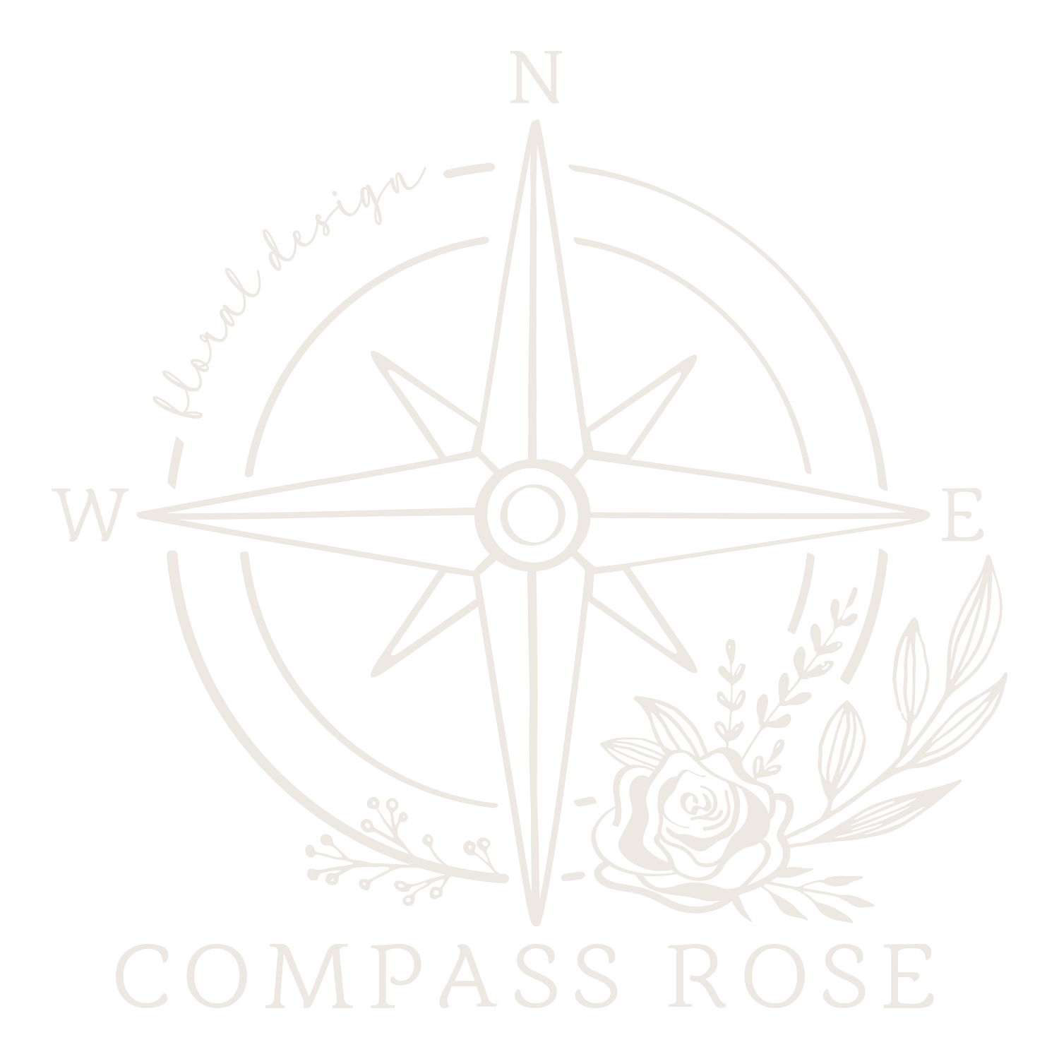 Compass Rose Floral Design