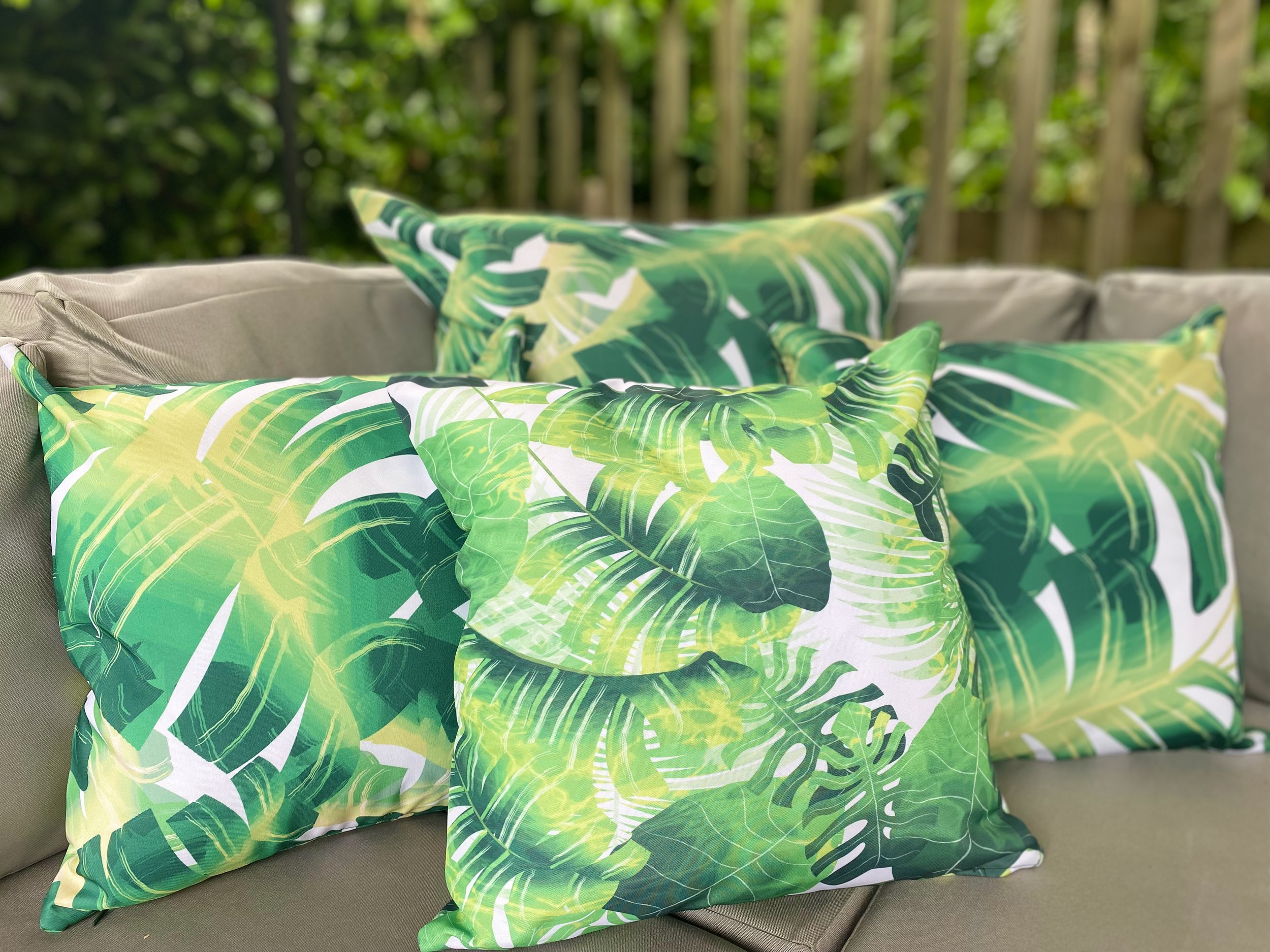 Tropical leaf cheap cushion